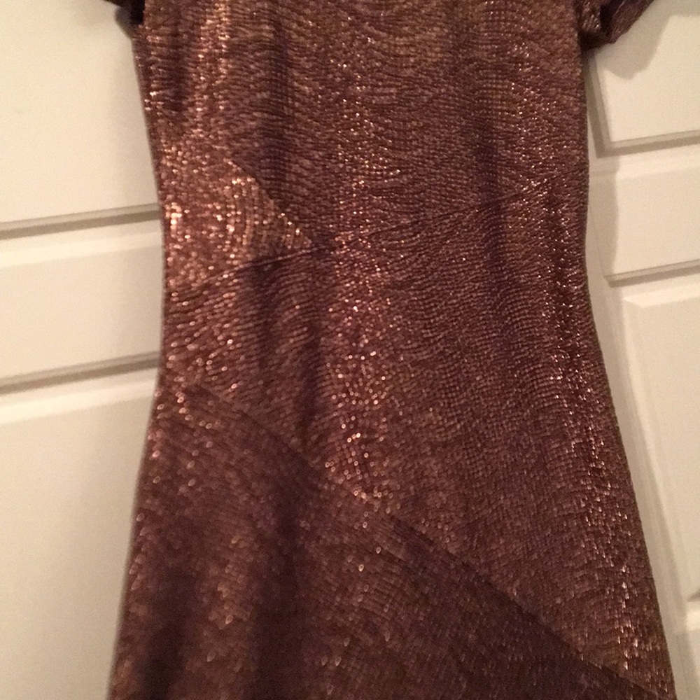 Free People Bronze metallic mini dress XS - Picture 3 of 6